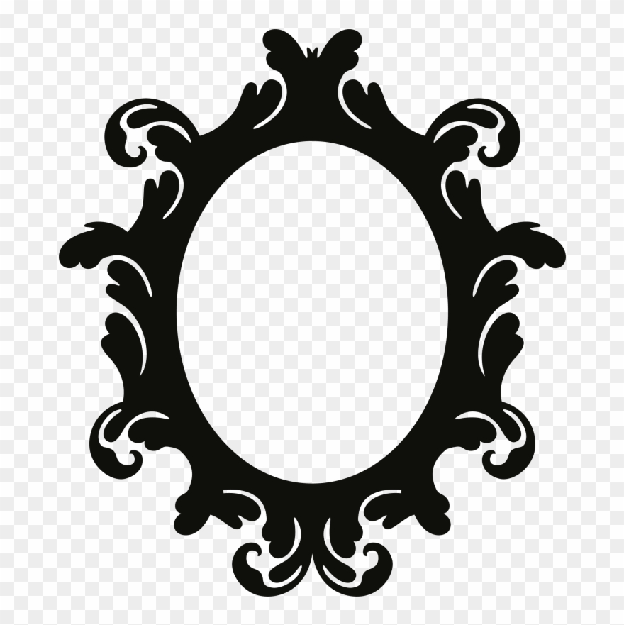 Stickers Cadre Ovale Baroque Clipart