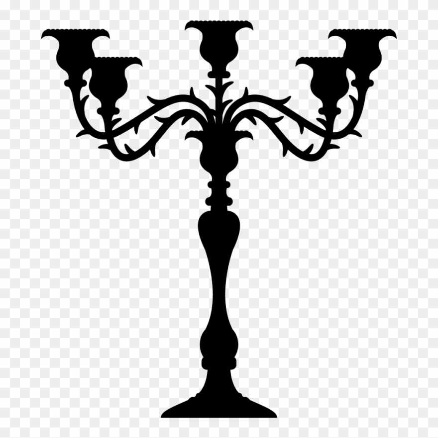 Stickers Chandelier Baroque 5 Bougies Clipart