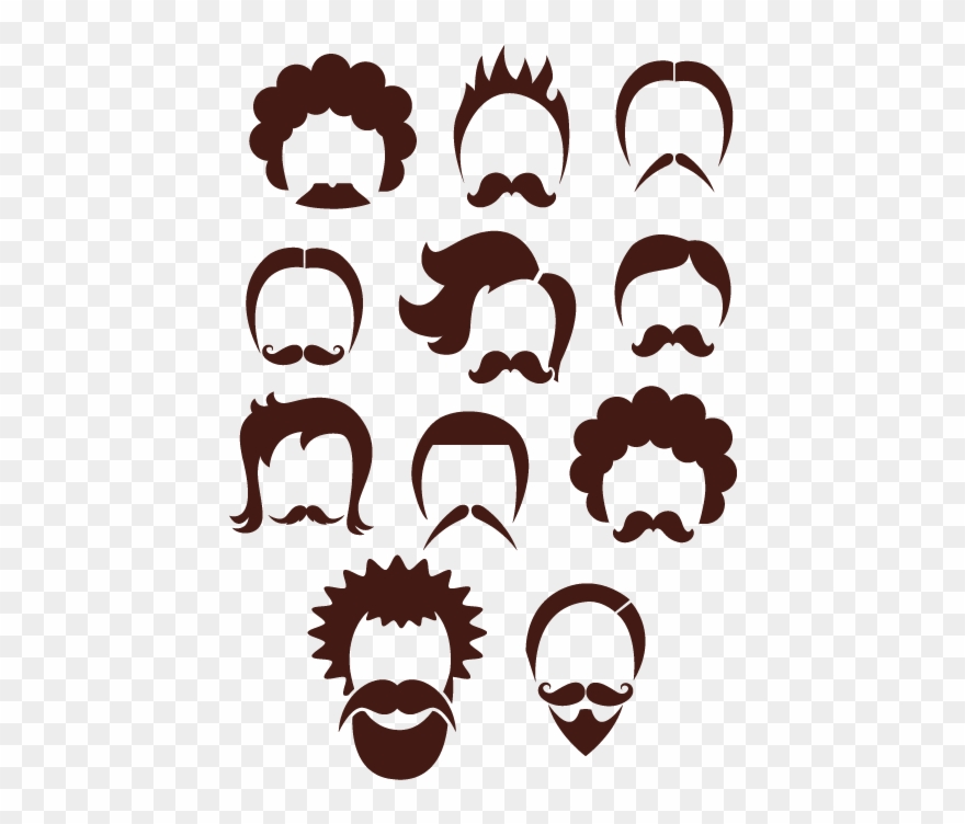 Stickers Kit Perruques Homme Moustache Barbe Clipart