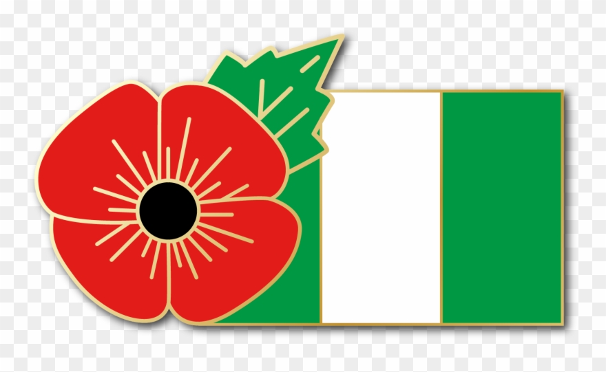 Image Of Nigeria Fmn Poppy/flag Combo Medal Clipart