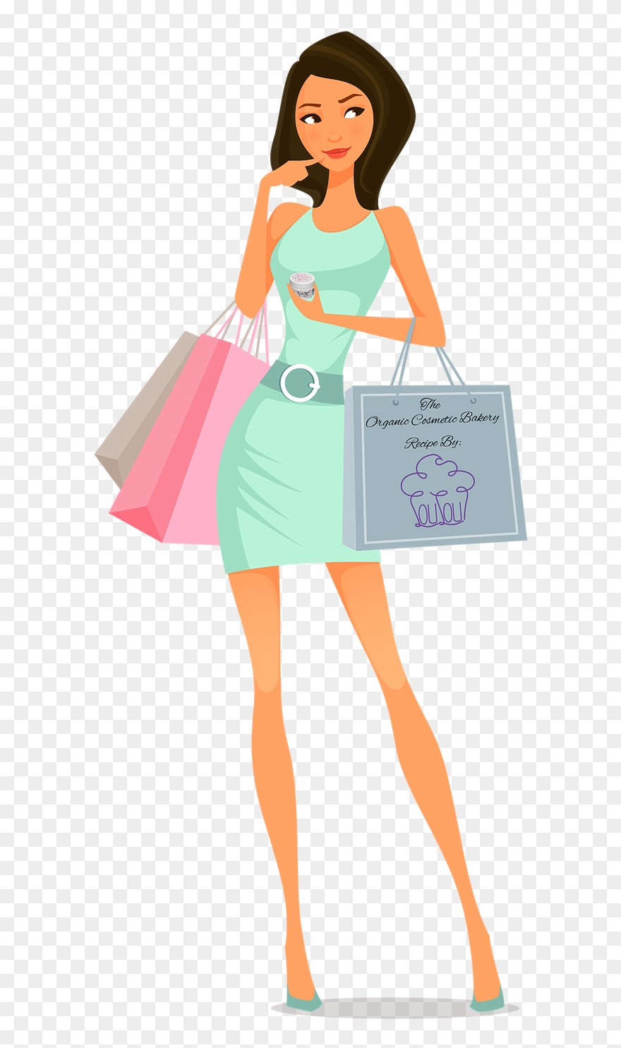 Fille Shopping Clipart