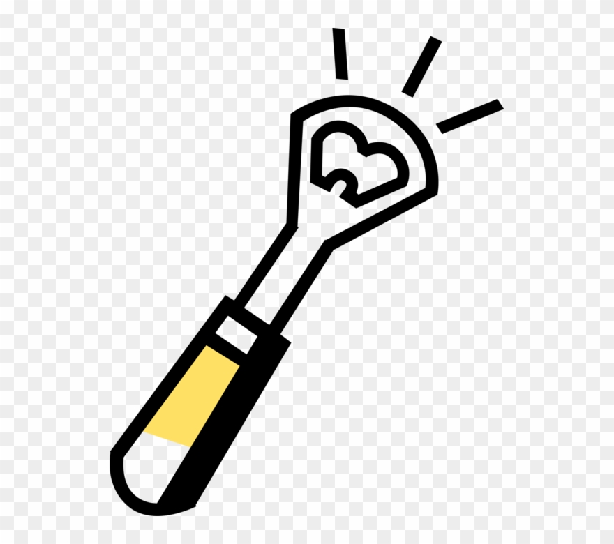 Vector Illustration Of Bottle Opener Removes Metal Clipart