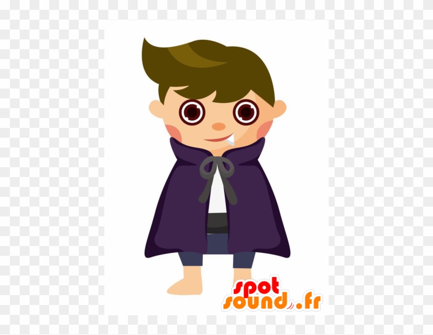 Mascot Child As A Vampire Clipart