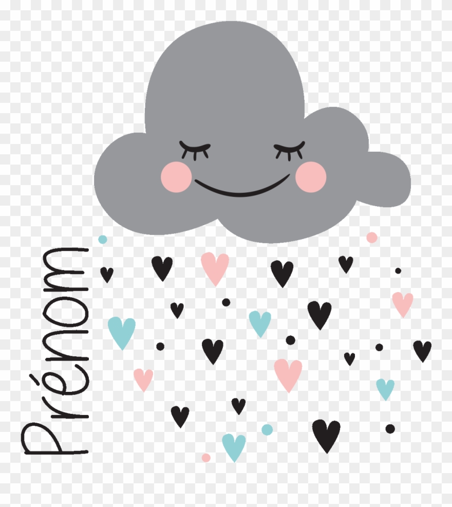 Sticker Prenom Personnalise Nuage Amoureux Ambiance Clipart