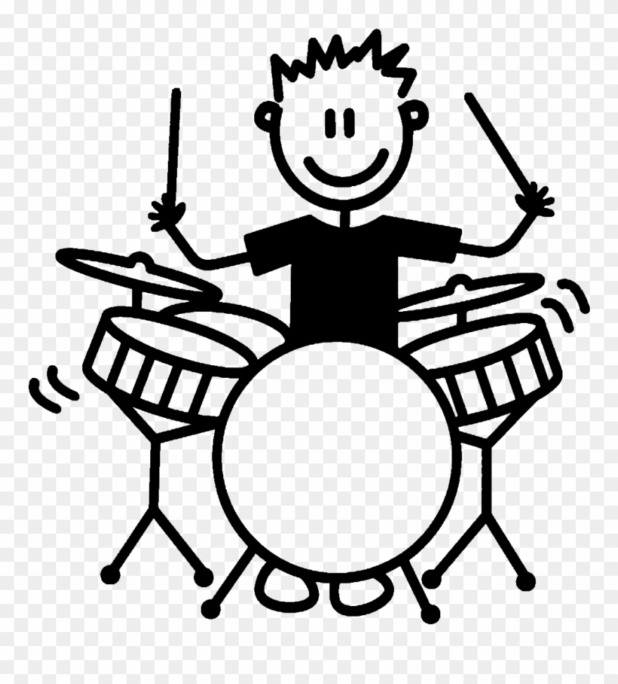 Older Boy Playing Drums Clipart
