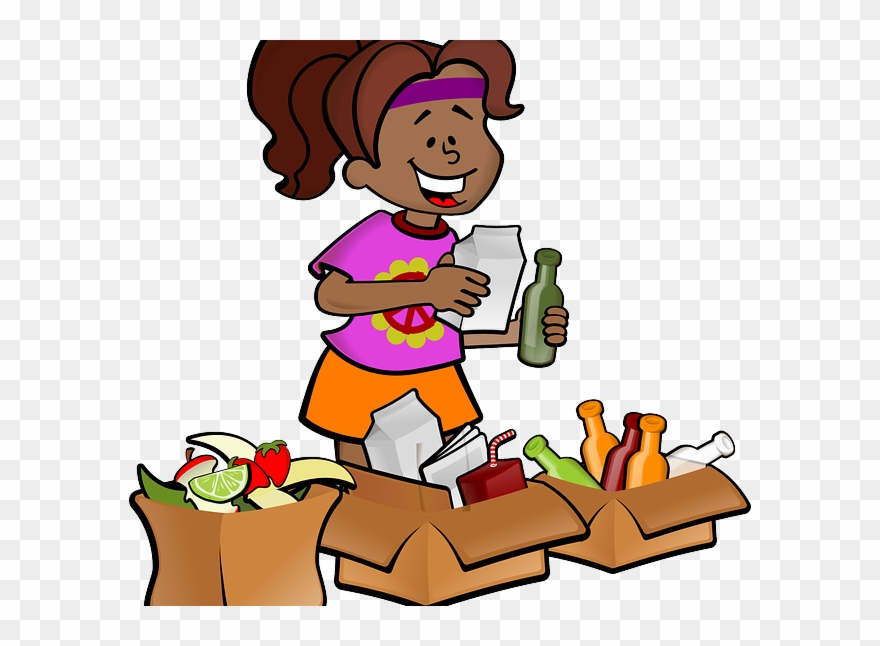 Children Help Recycle Clipart
