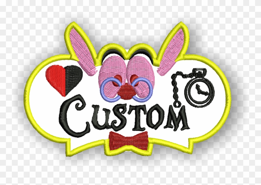 Image Of Custom White Rabbit Patch Clipart