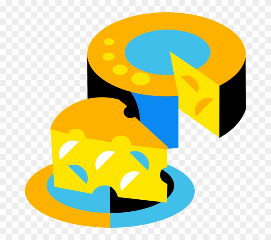 Vector Illustration Of Dairy Milk Cheese Wheel And Clipart