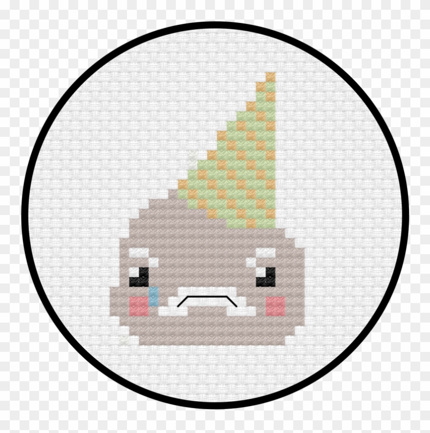 Sad Ice Cream Cross Stitch Pattern Clipart