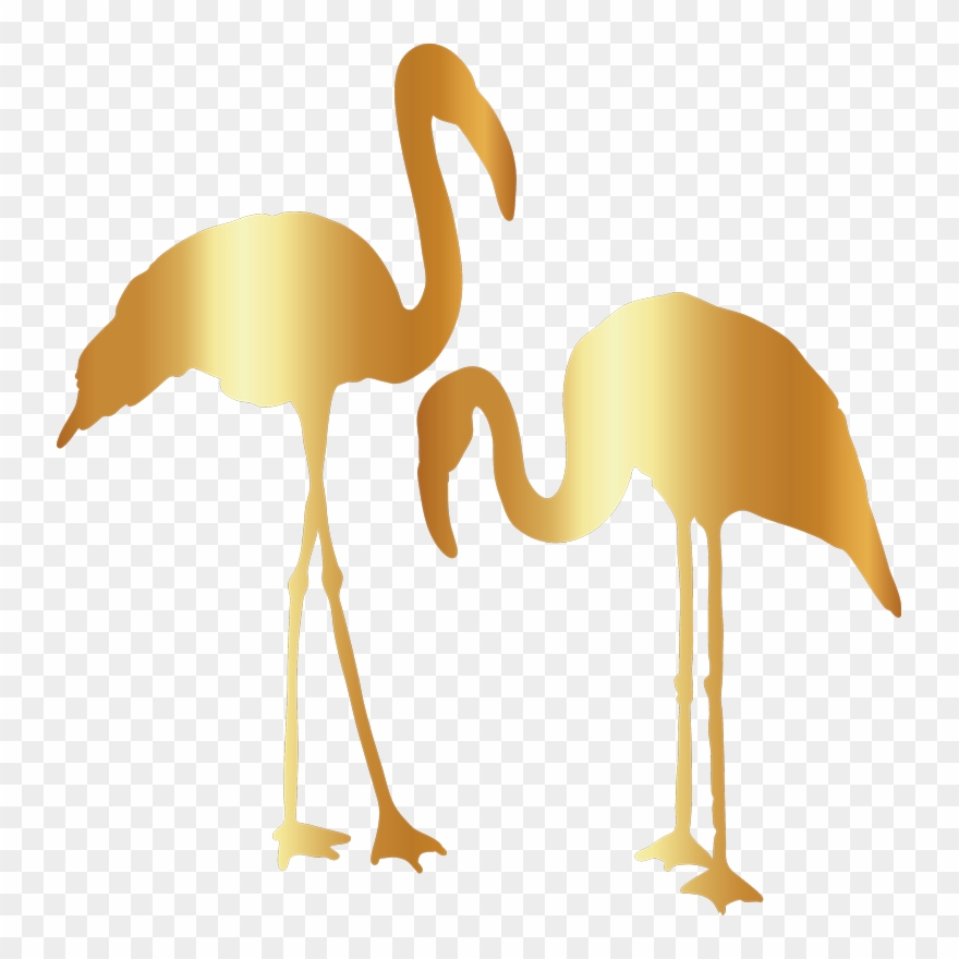 Aufkleber Tier Flamingo Silhouette Gold Clipart