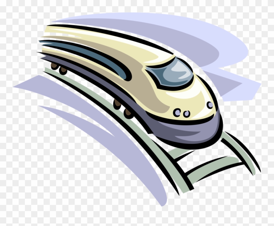 Vector Illustration Of High Speed Bullet Train Rail Clipart