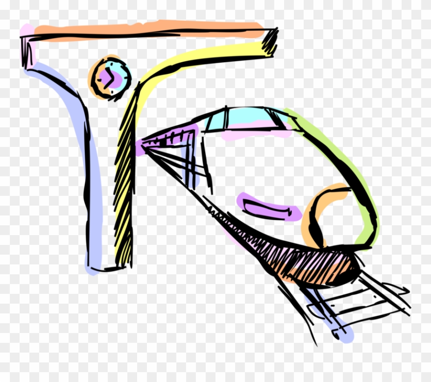 Vector Illustration Of Railroad Rail Transport Speeding Clipart