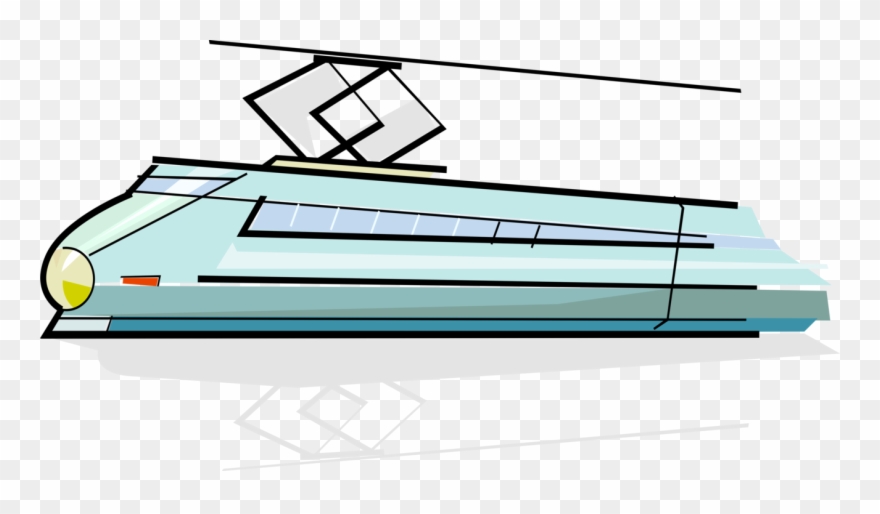 Vector Illustration Of High Speed Railroad Rail Transport Clipart