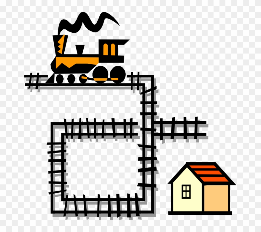 Vector Illustration Of Rail Transport Speeding Locomotive Clipart