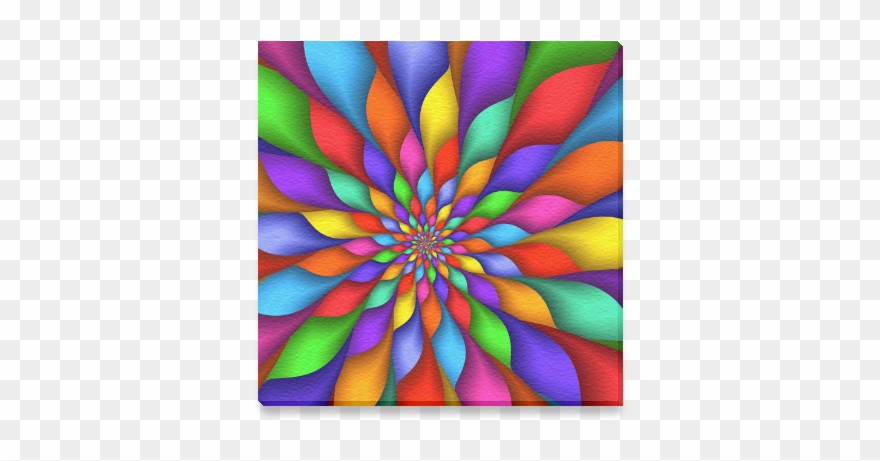 Psychedelic Rainbow Spiral Canvas Print Clipart