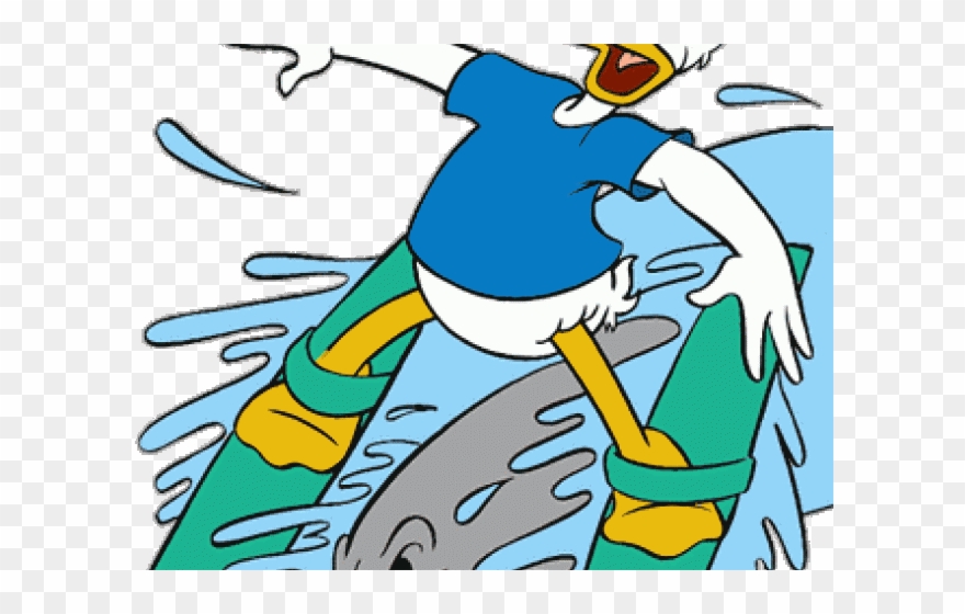 Donald Duck Clipart Swimming - Png Download