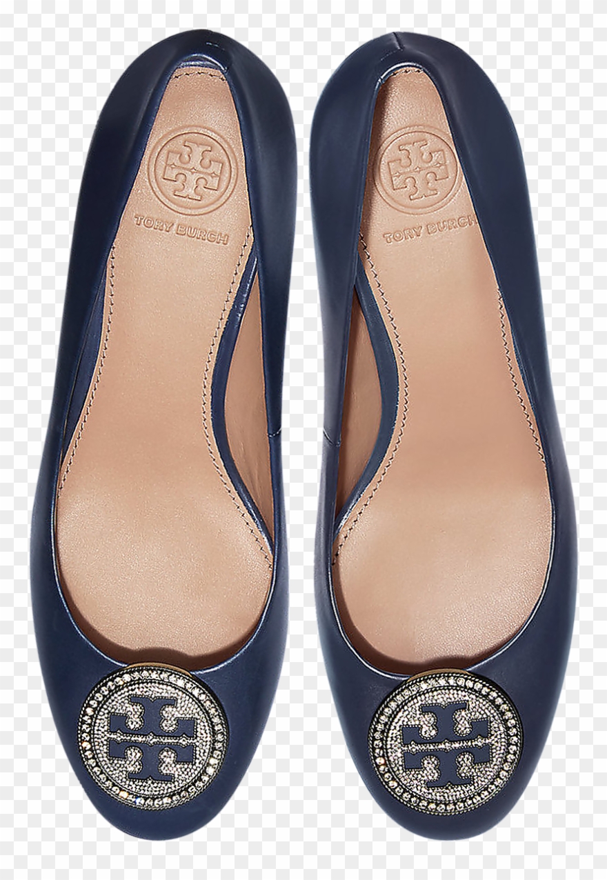 Tory Burch Perfect Navy Nappa Leather 45mm Liana Pumps Clipart