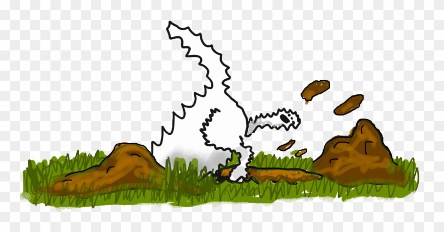 Poppy The Office Dog Digging A Hole Clipart