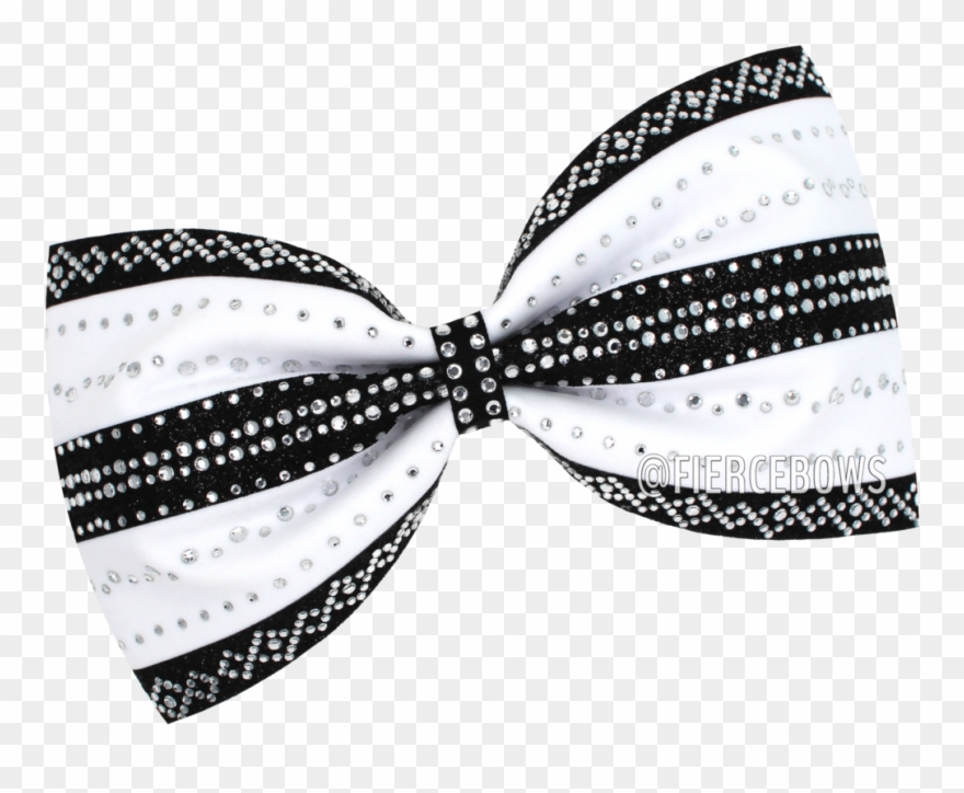 Black And White Rhinestone Tailless Bow Clipart