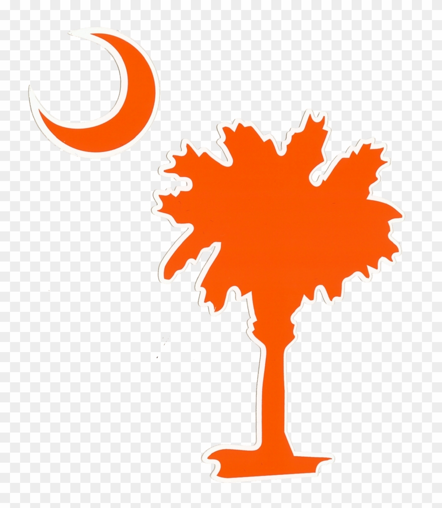 South Carolina Palmetto And Moon Custom Die Cut Decal Clipart