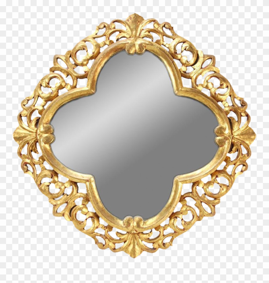 Vintage Continental Gilt Wood Carved Pierced Quatrefoil Clipart