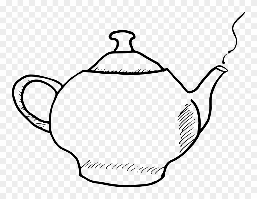 Tea Pot Rubber Stamp Clipart