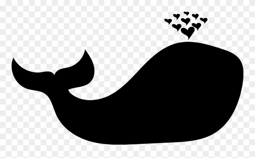 Black Whale Hearts Clipart
