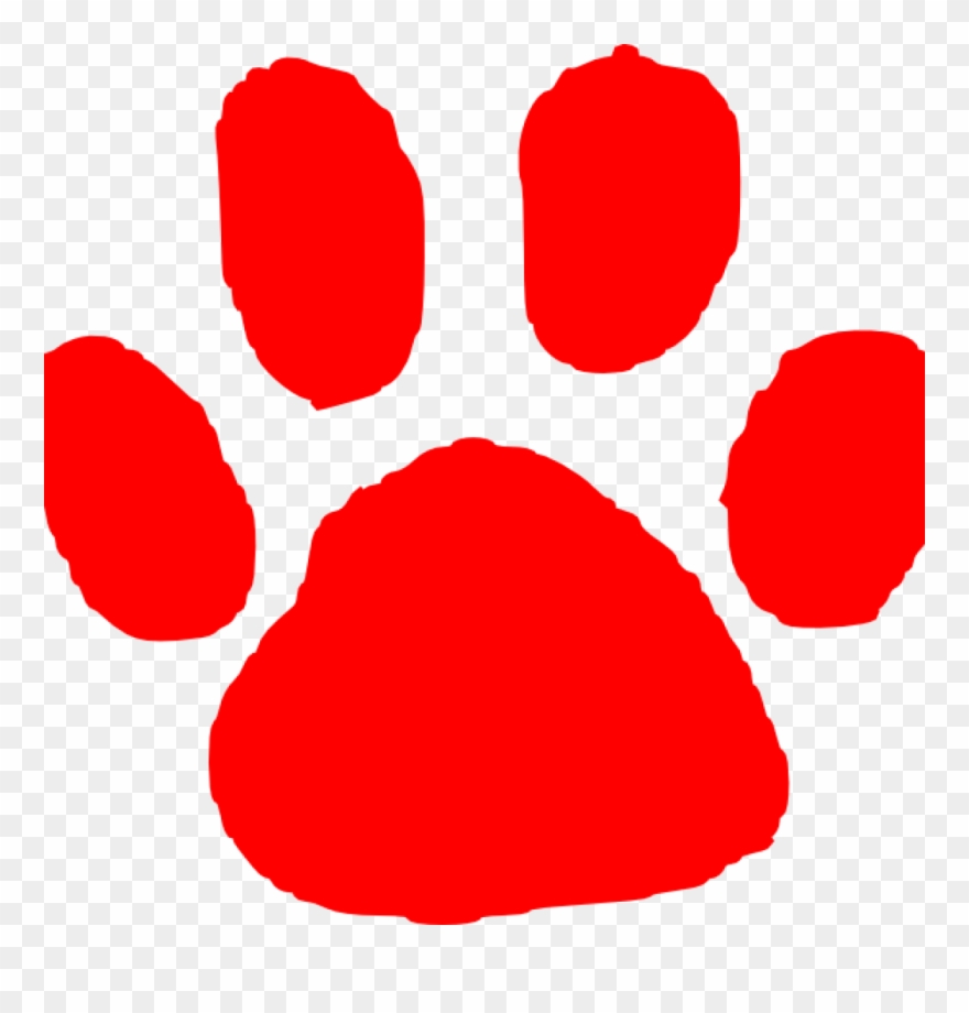 Red Paw Print Red Paw Print Clip Art At Clker Vector - Png Download
