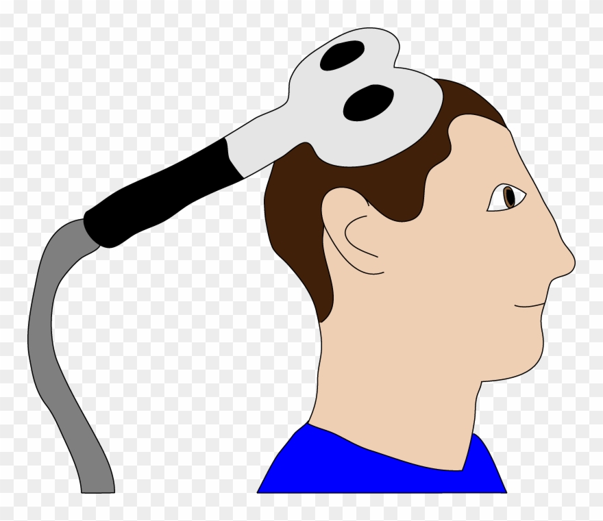 Figure A Tms Coil Placed On A Participant's Head Clipart