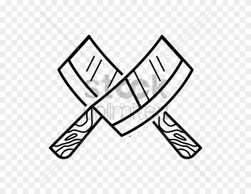 Crossed Knives V矢量图形 Clipart