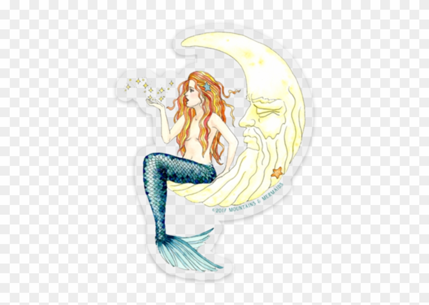 Big Dipper Mermaid In The Moon Sticker Clipart
