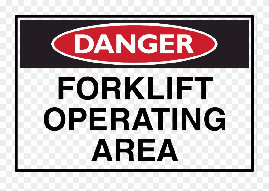 Forklift Operating Area Danger Sign Clipart