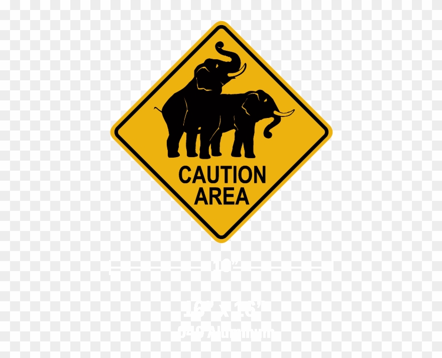 Elephant Caution Sign Clipart