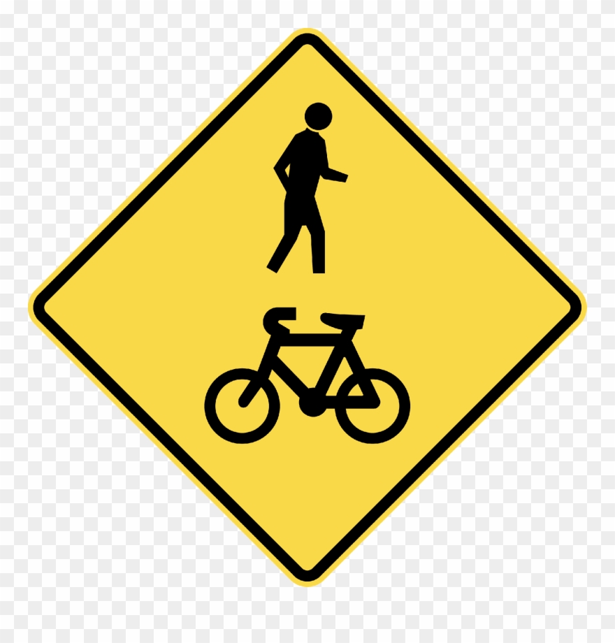 W6-9 Pedestrian Bicycle Symbolic Clipart