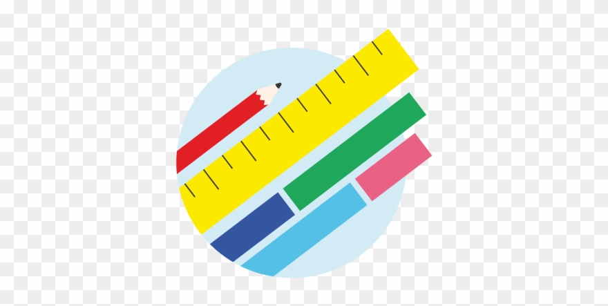 Pencil, Ruler And Fraction Bars Clipart