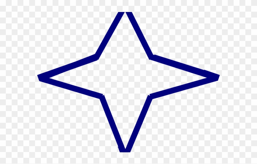 Sparkle Clipart Four Pointed Star - Png Download