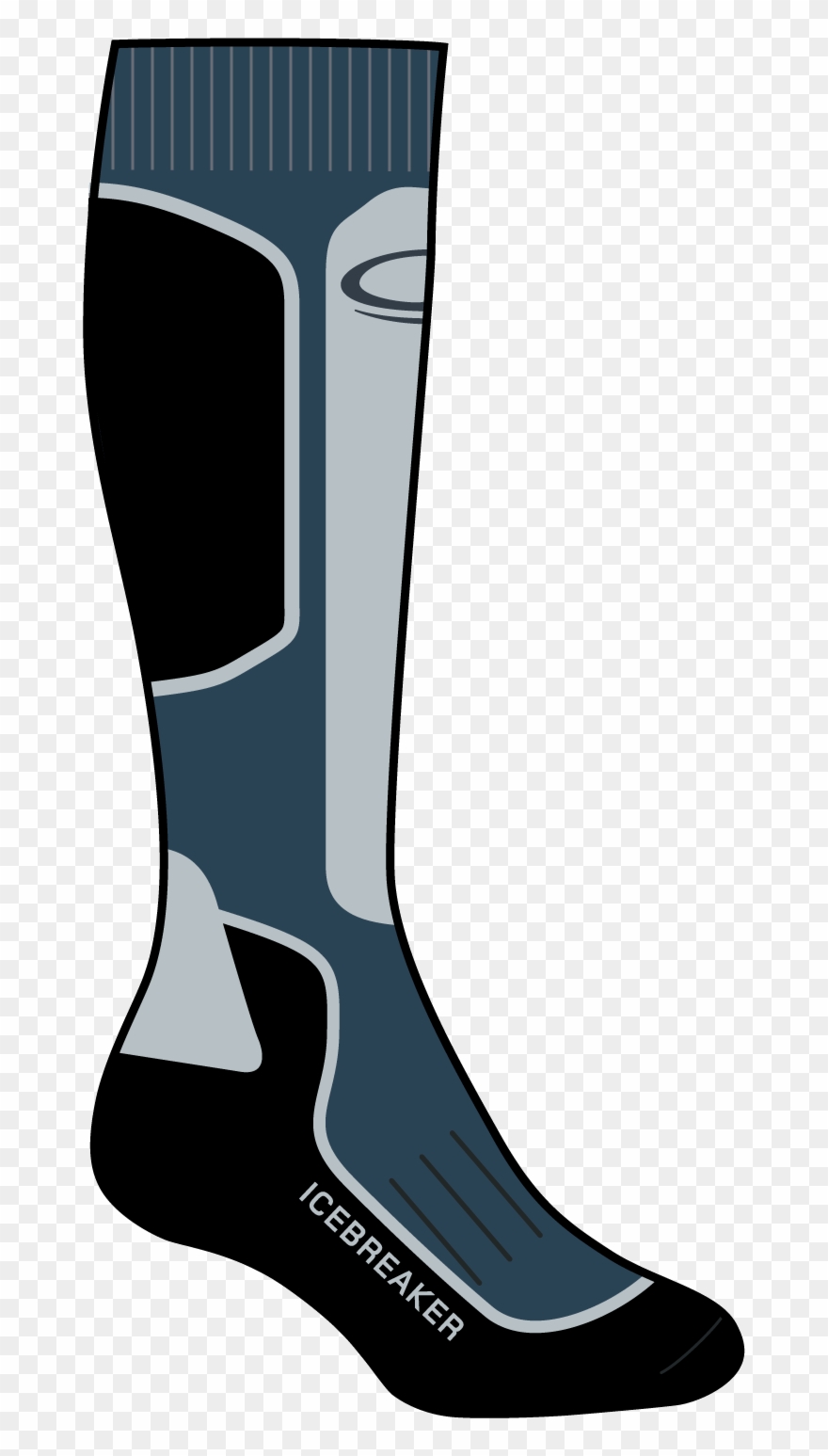 Icebreaker Mens Ski Light Otc Oil/black/silver Clipart