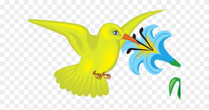 Flowers Clipart Bird - Png Download
