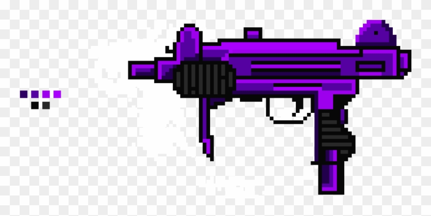 Pixel Art Uzi Firearm Clipart