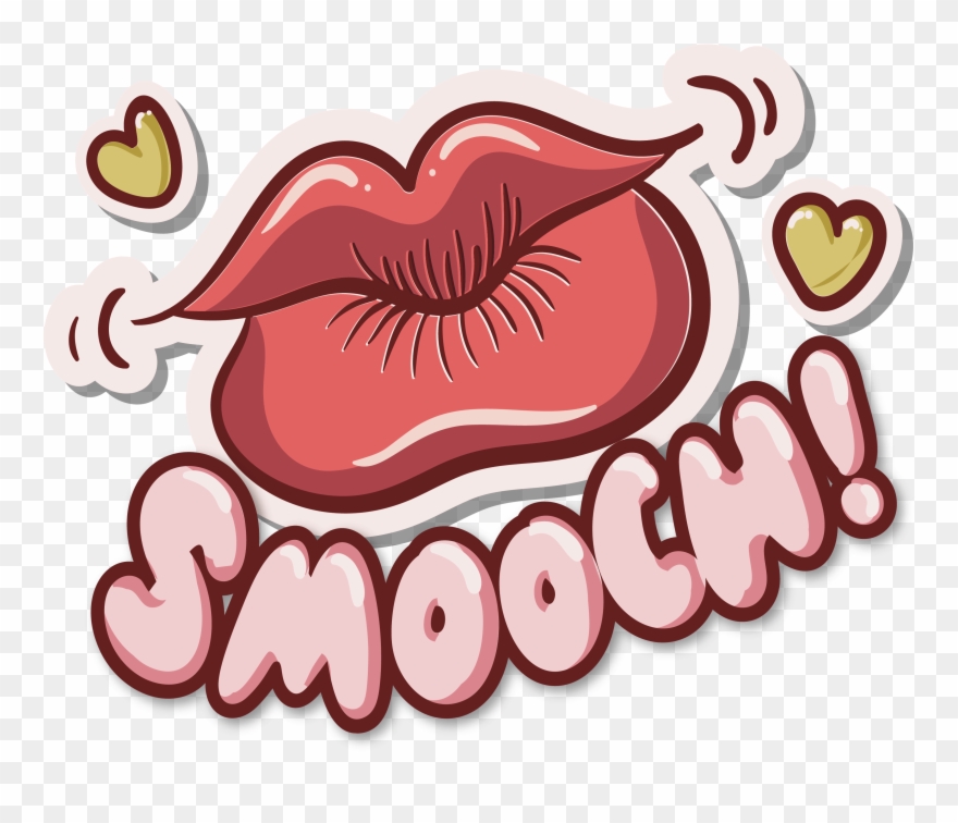 Big Red Lips Clipart Great Free Silhouette Coloring - Png Download