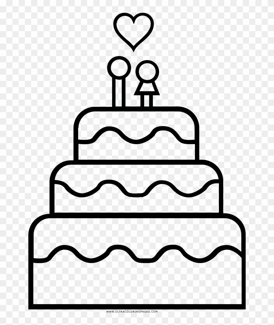 Wedding Cake Coloring Page Clipart