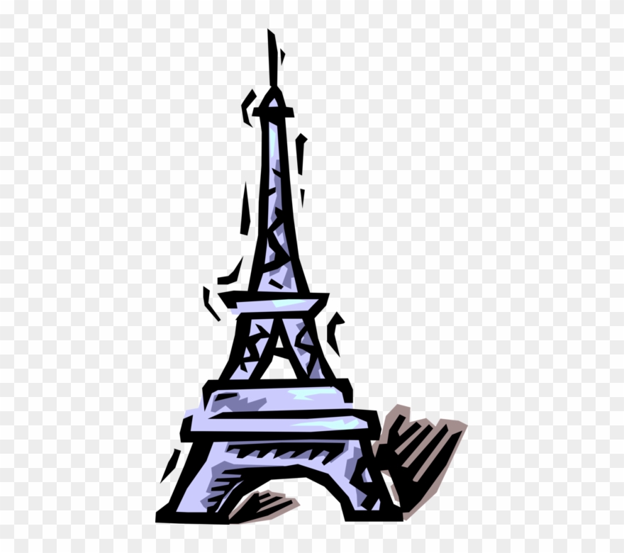 Vector Illustration Of Eiffel Tower On Champ De Mars Clipart