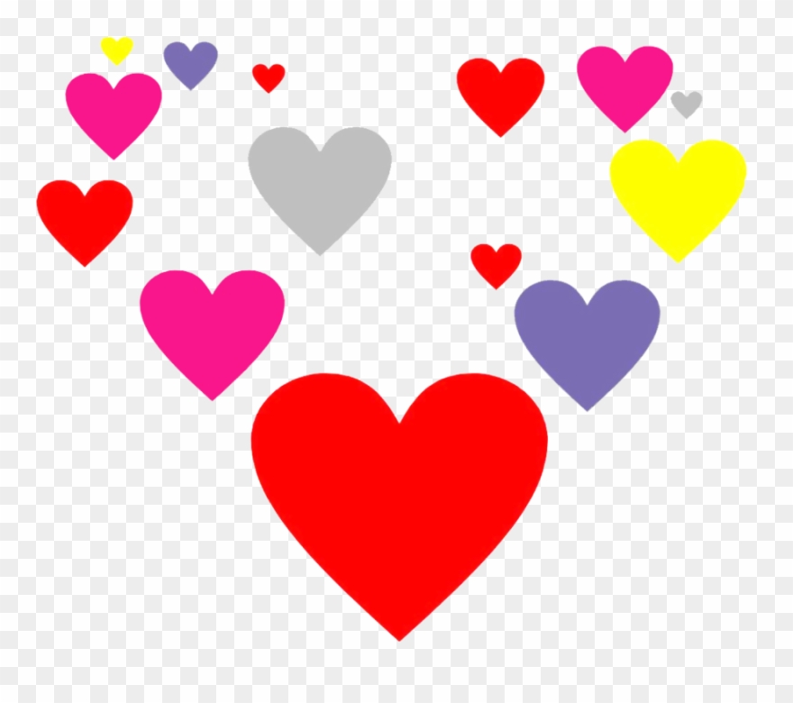 Floating Hearts Of Color Clipart