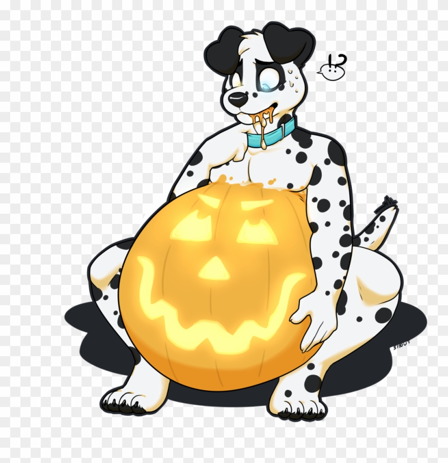 A Puppy's Plump Pumpkin Problem Clipart