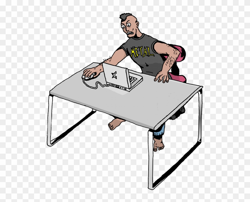 Angry Man Looking At Computer Clipart