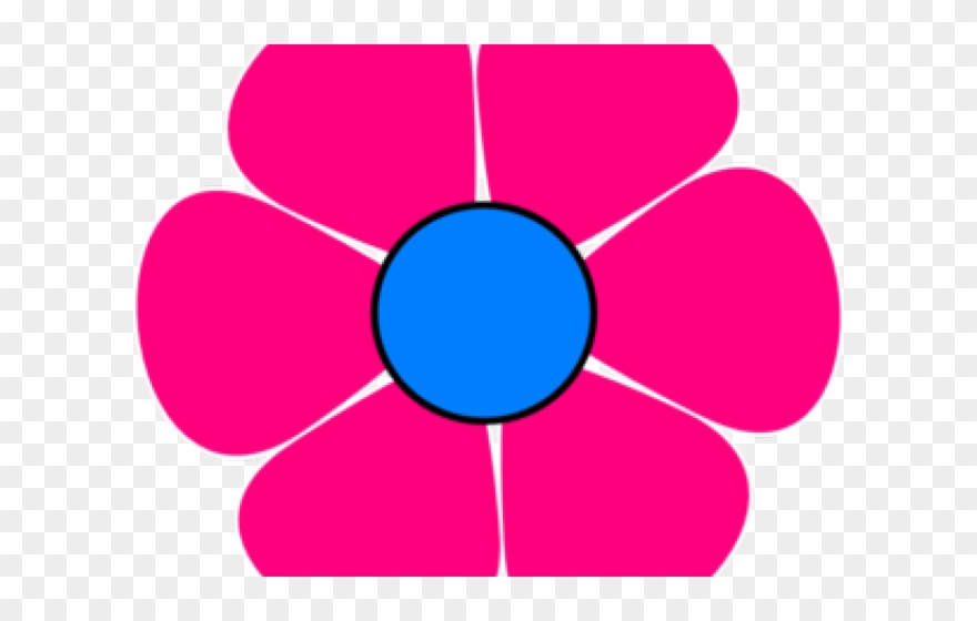 Pink Flower Clipart Blue - Png Download