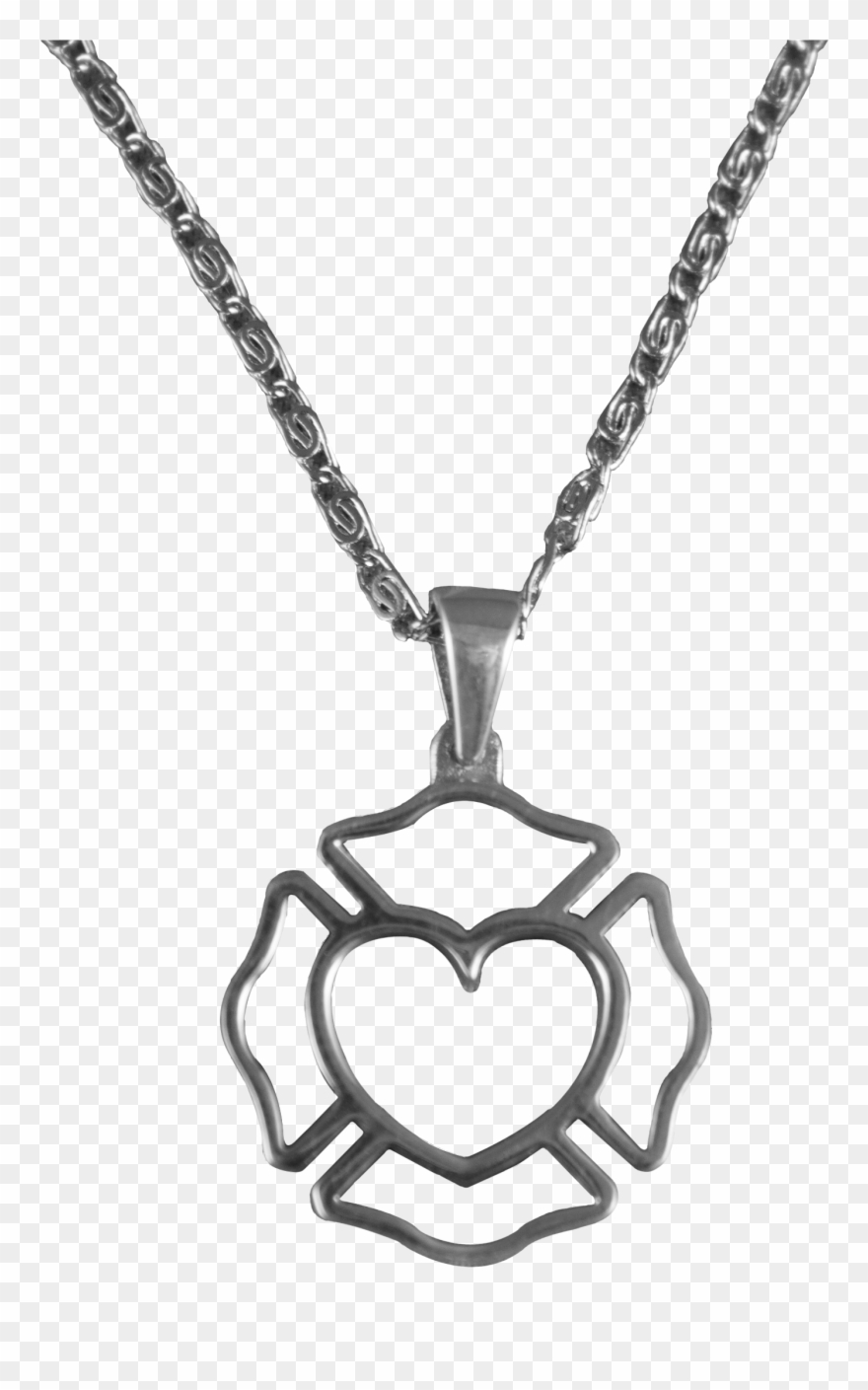 Cross Outline Maltese Cross Outline With Heart Necklace Clipart