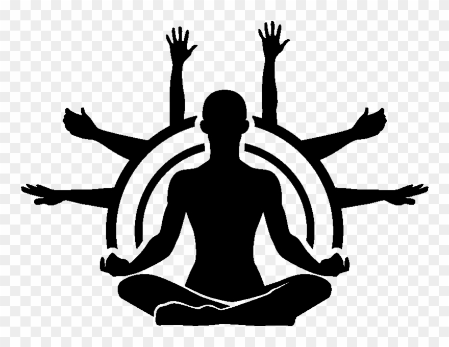 Sticker Silouhette Homme Faisant Du Yoga Ambiance Sticker Clipart