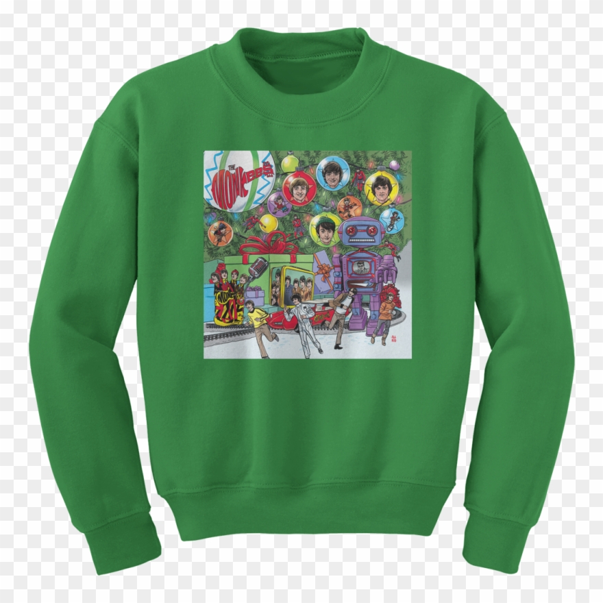 Monkees Christmas Party Sweatshirt Green Clipart