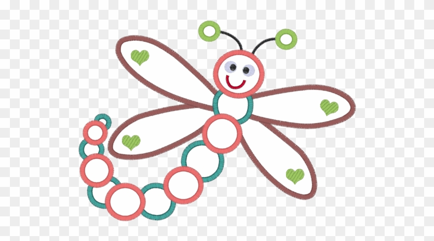 Spring Babies Dragonfly Applique Clipart